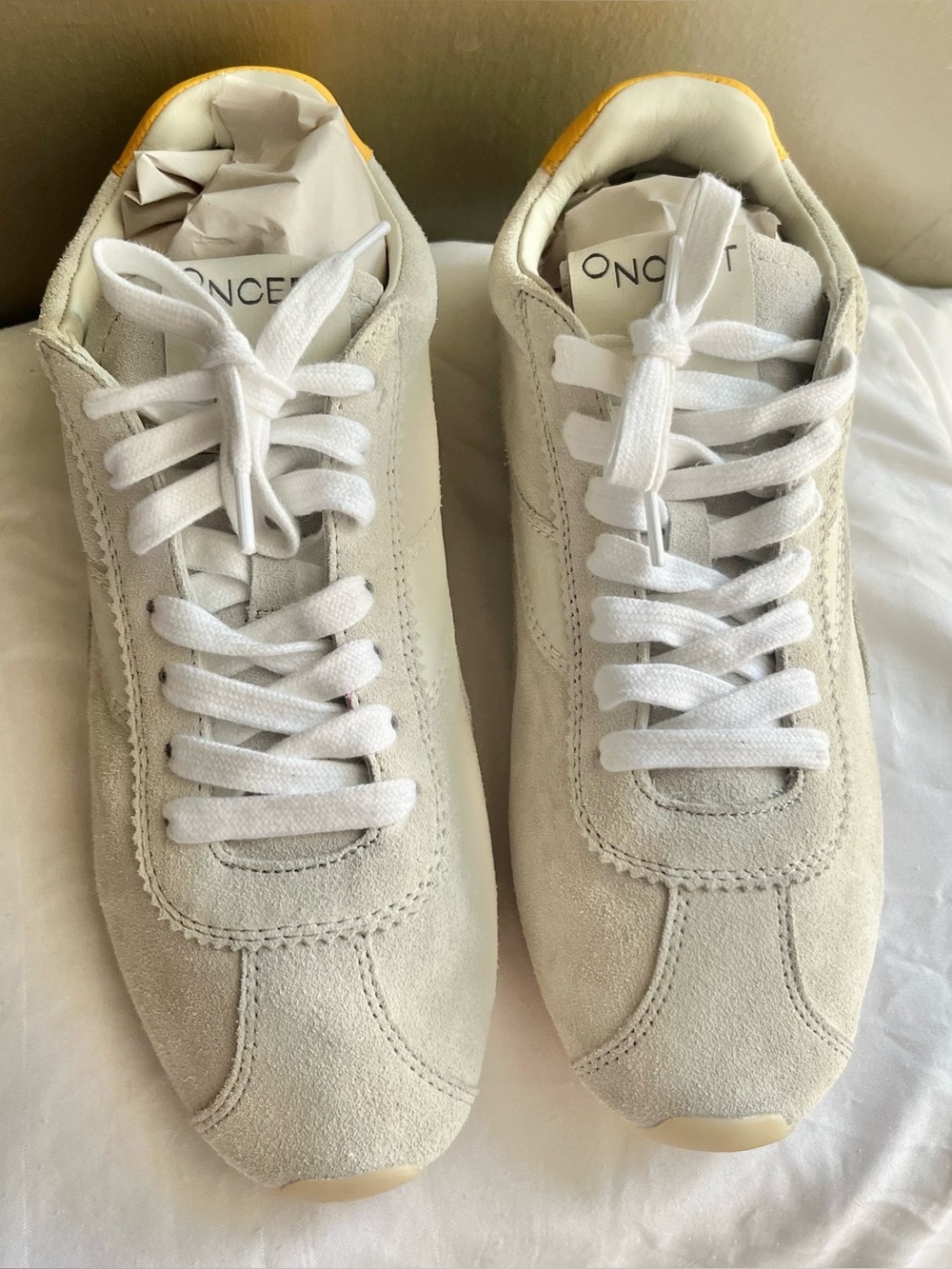 ANTHROPOLOGIE X ONCEPT ESSEX NWOT IN ICE CLASSIC BALLET FLAT SNEAKERS SIZE 7.5 - Picture 5 of 12